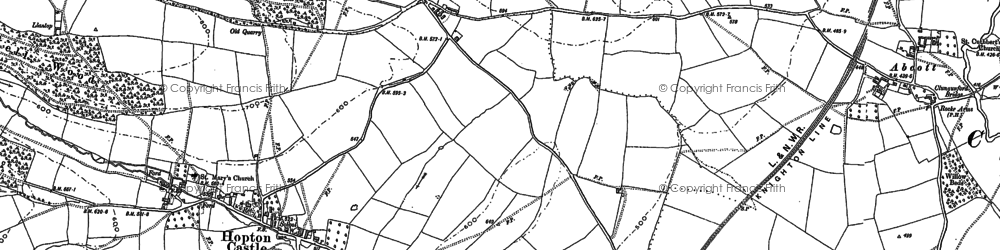 Old map of Three Ashes in 1883