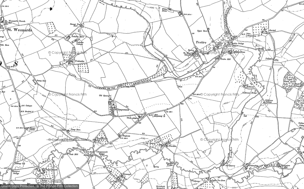 Old Map of Three Ashes, 1887 - 1903 in 1887