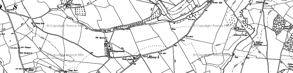Old map of Three Ashes in 1887