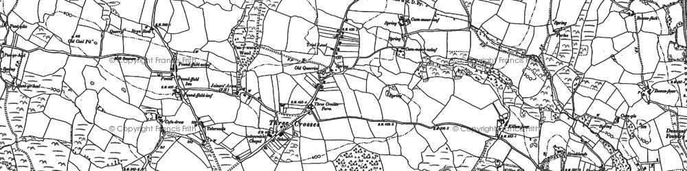Old map of Three Crosses in 1897