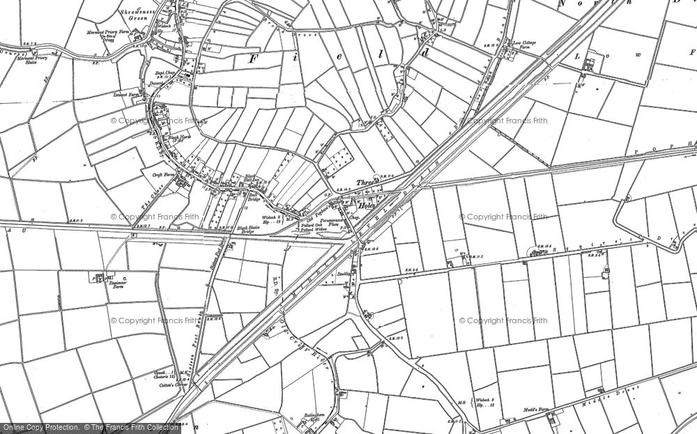Old Map of Three Holes, 1886 - 1900 in 1886