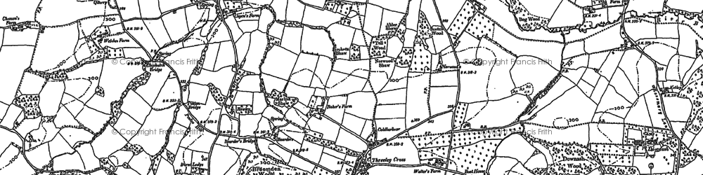 Old map of Three Leg Cross in 1908