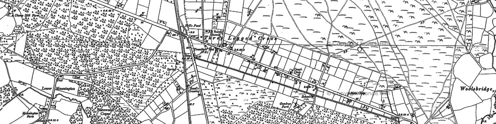 Old map of Three Legged Cross in 1900
