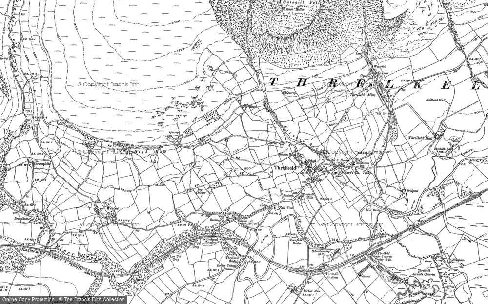 Old Map of Historic Map covering Blease Gill in 1898