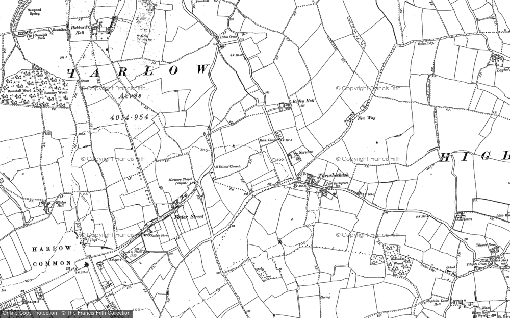 Old Map of Historic Map covering Housham Tye in 1895