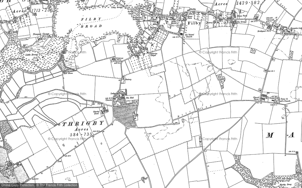 Old Map of Thrigby, 1884 - 1905 in 1884