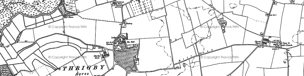 Old map of Thrigby in 1884