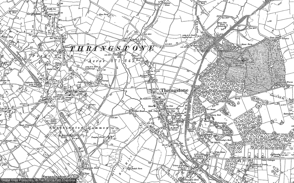 Old Map of Thringstone, 1901 in 1901