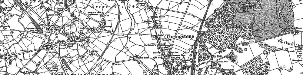 Old map of Peggs Green in 1901