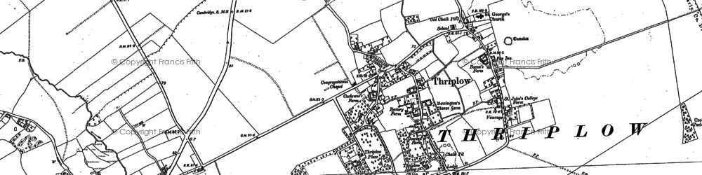 Old map of Thriplow in 1892