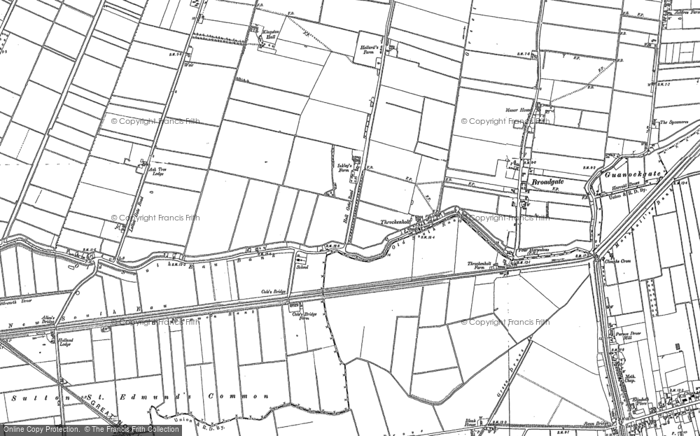 Old Map of Throckenholt, 1900 - 1903 in 1900