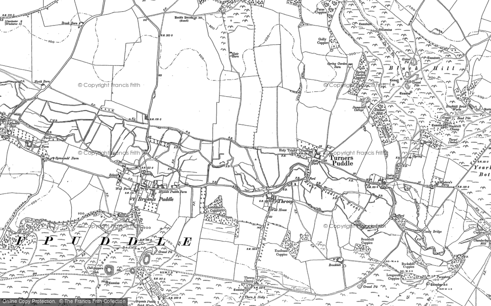 Old Map of Throop, 1885 - 1887 in 1885