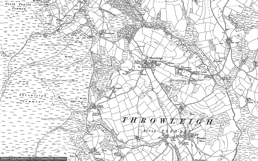 Old Map of Historic Map covering Wonson in 1884