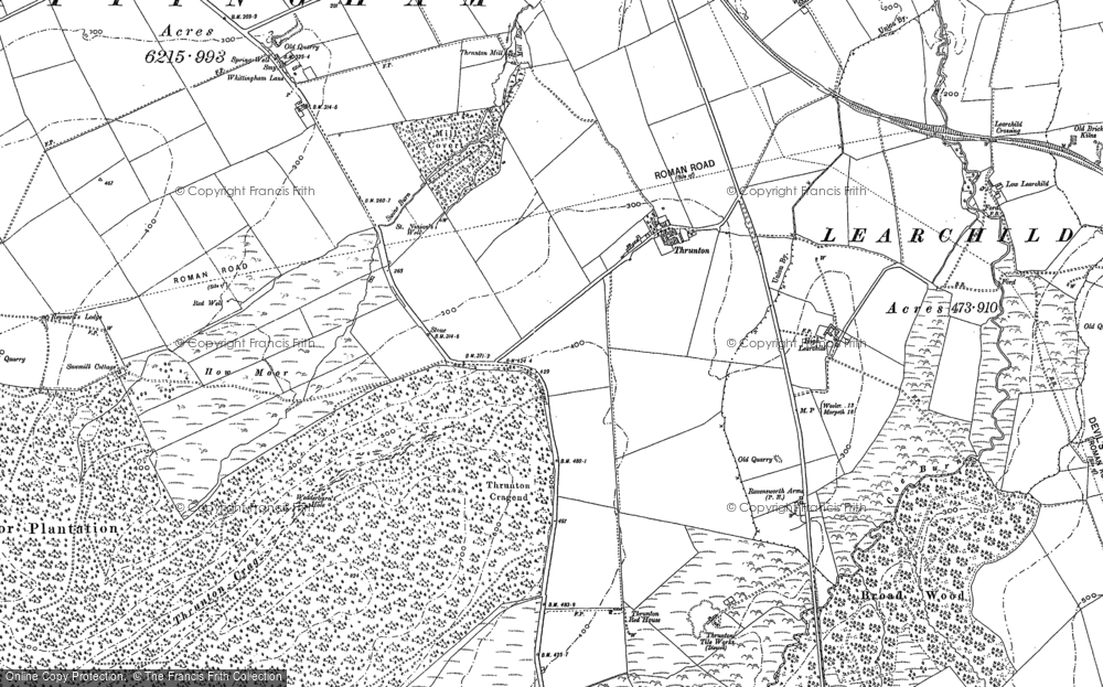 Old Map of Thrunton, 1879 - 1898 in 1879