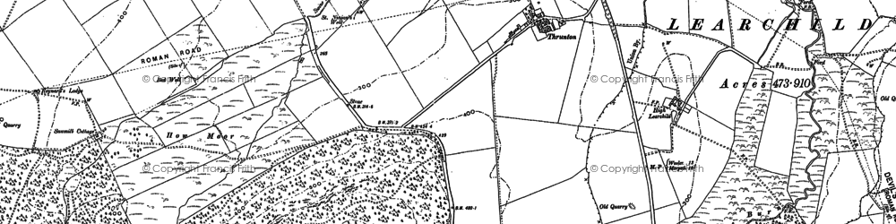 Old map of Thrunton in 1879