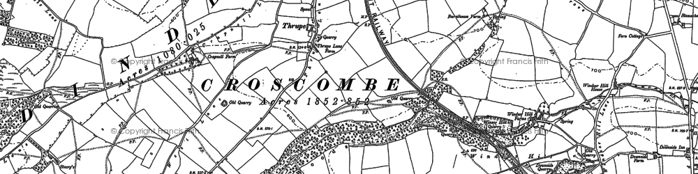 Old map of Thrupe in 1885