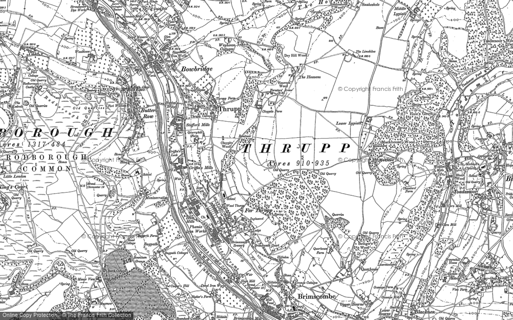 Old Map of Thrupp, 1882 - 1883 in 1882