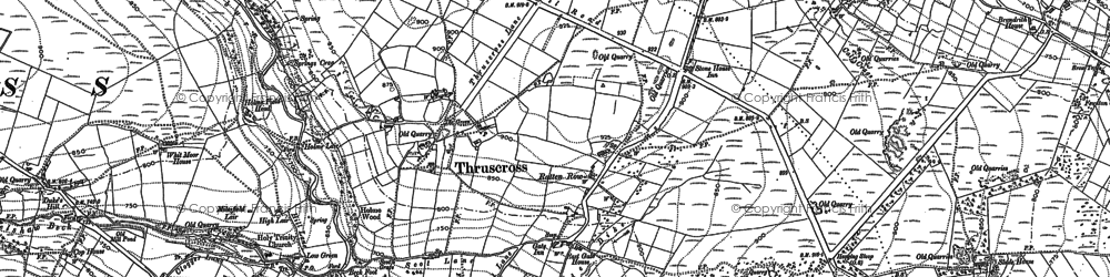 Old map of Thruscross in 1907
