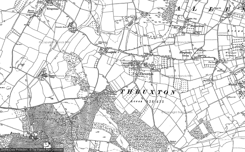 Old Map of Thruxton, 1886 in 1886