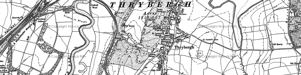 Old map of Thrybergh in 1890