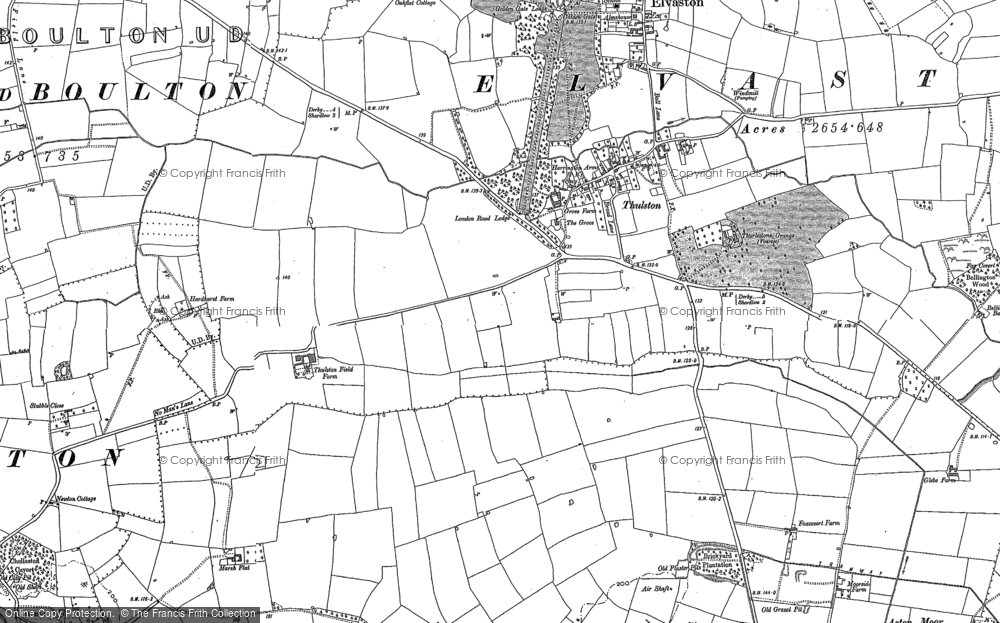 Old Map of Historic Map covering Thurlestone Grange in 1881