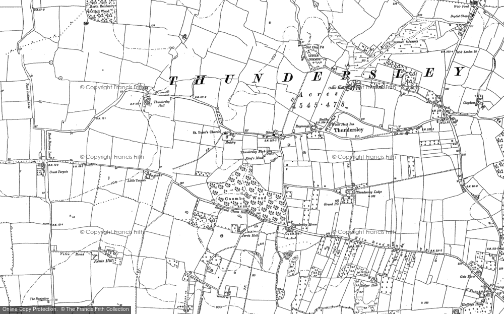 Old Map of Thundersley, 1895 in 1895