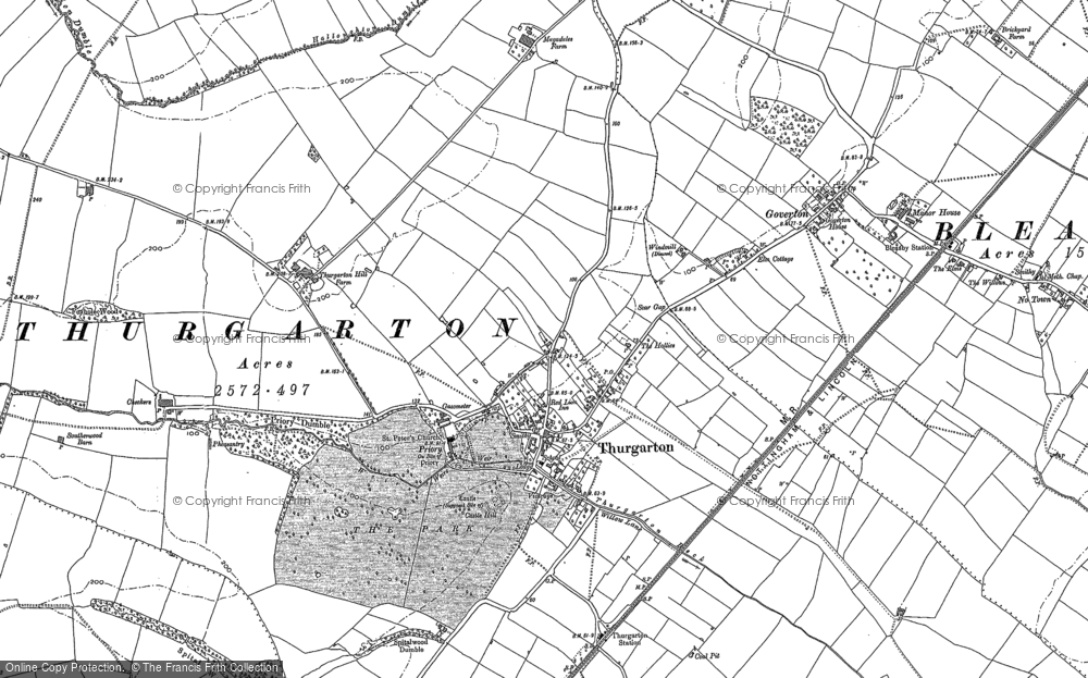 Old Map of Thurgarton, 1883 in 1883