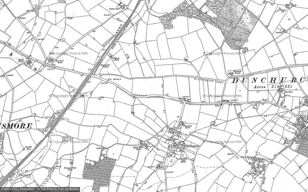 Old Map of Thurlaston, 1885 - 1904 in 1885