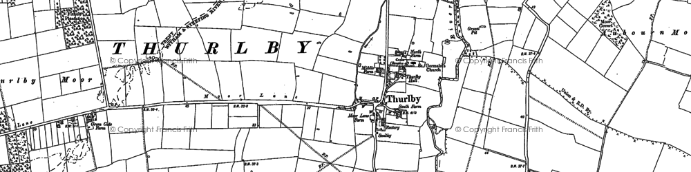 Old map of Thurlby in 1886