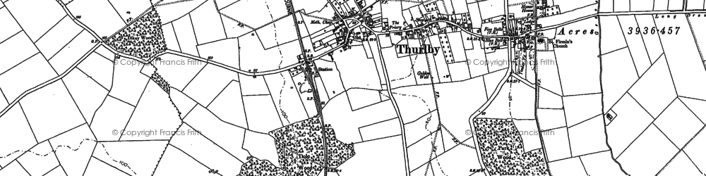 Old map of Thurlby in 1886
