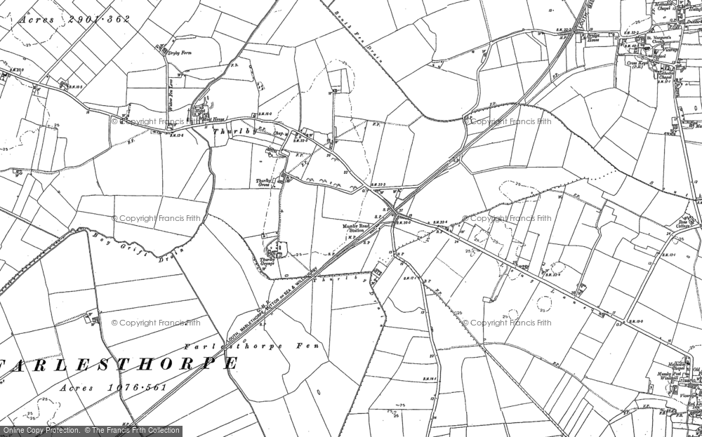 Old Map of Thurlby, 1887 - 1905 in 1887