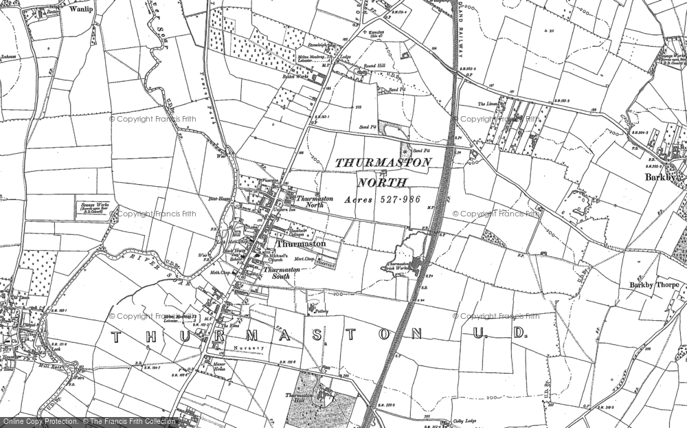 Old Map of Thurmaston, 1883 - 1885 in 1883