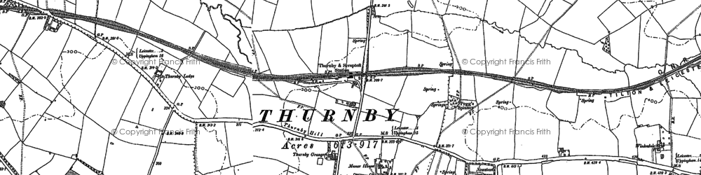 Old map of Thurnby in 1884