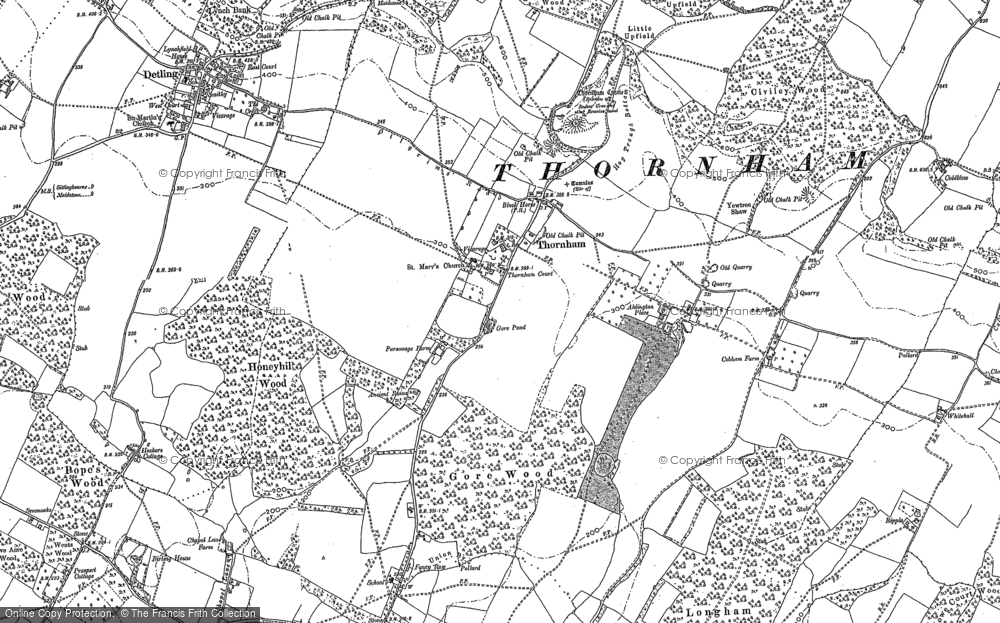 Old Map of Historic Map covering Friningham in 1895