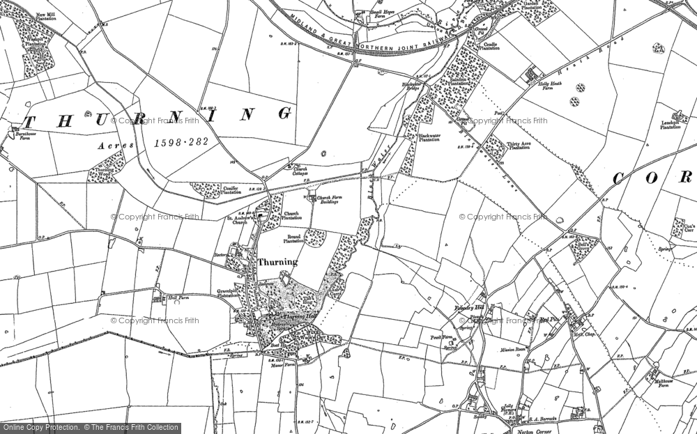 Old Map of Historic Map covering Blackwater Br in 1885