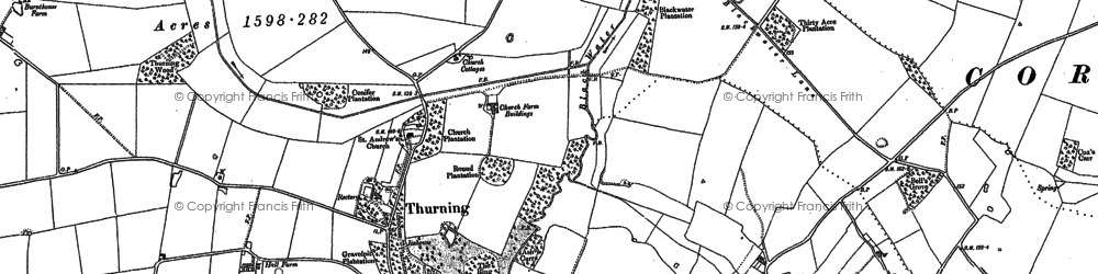 Old map of Briston Common in 1885