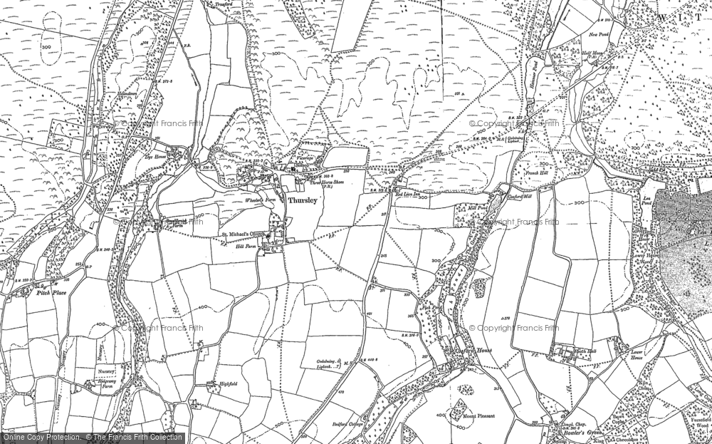Old Map of Historic Map covering Witley Common in 1895