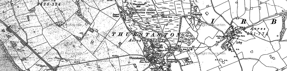 Old map of Thurstaston in 1898