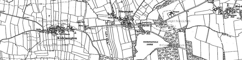 Old map of Thurstonfield Lough in 1899