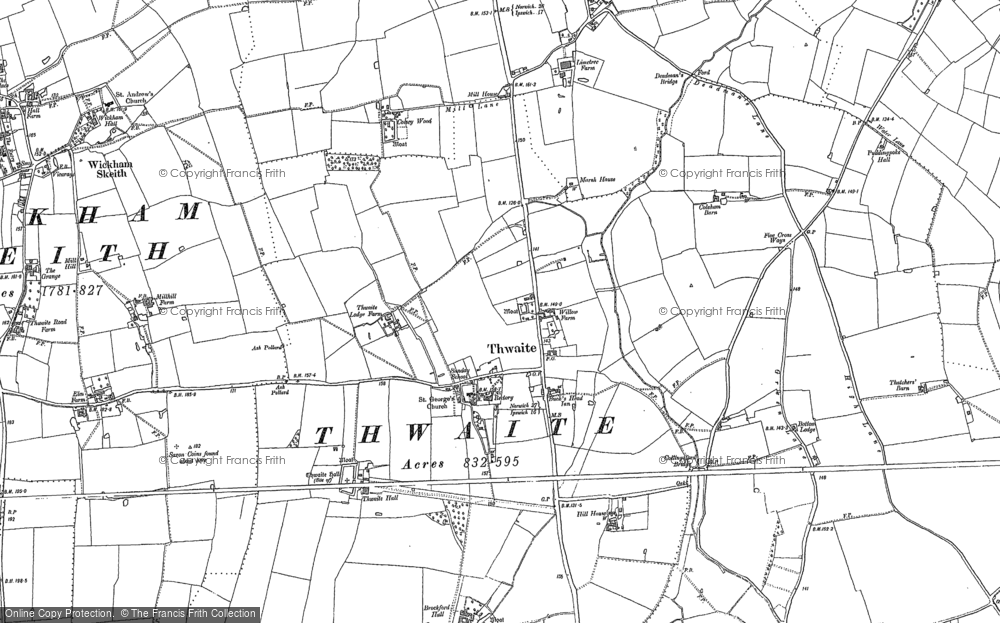 Old Map of Thwaite, 1884 - 1885 in 1884
