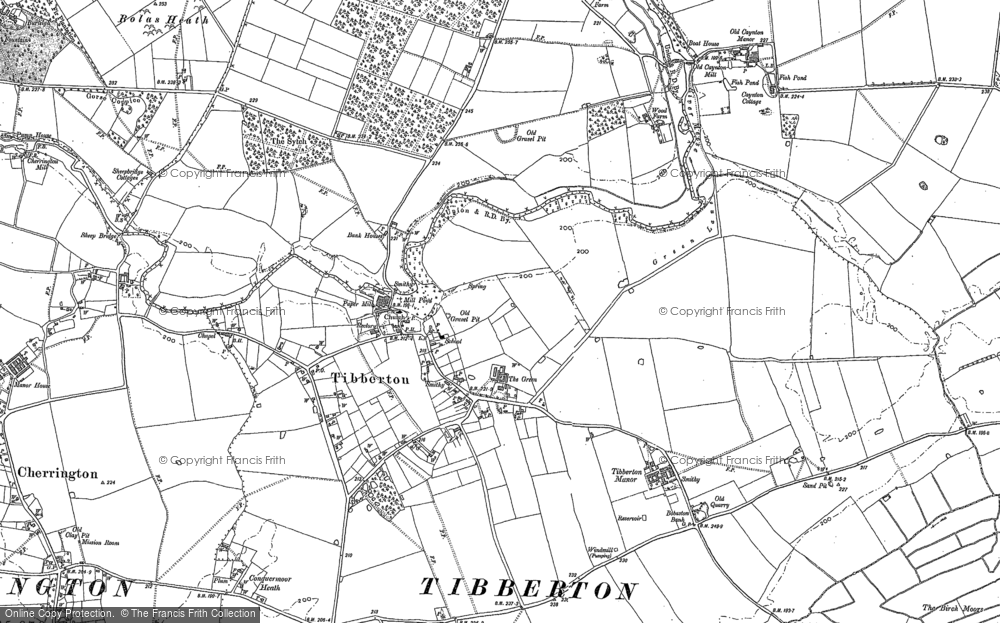 Old Map of Historic Map covering Conquermoor Heath in 1880