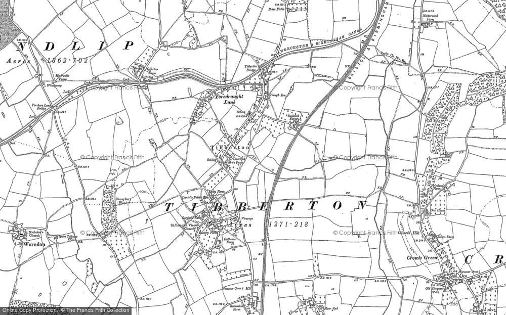 Old Map of Tibberton, 1884 in 1884
