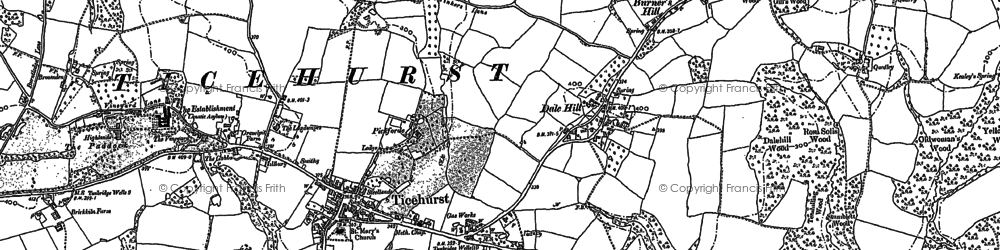 Old map of Ticehurst in 1908