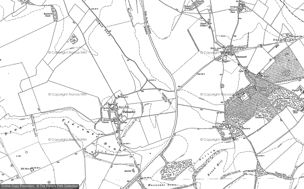 Old Map of Tidcombe, 1922 - 1923 in 1922