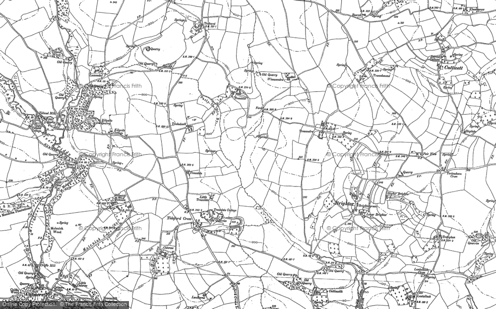 Old Map of Tideford Cross, 1882 - 1888 in 1882