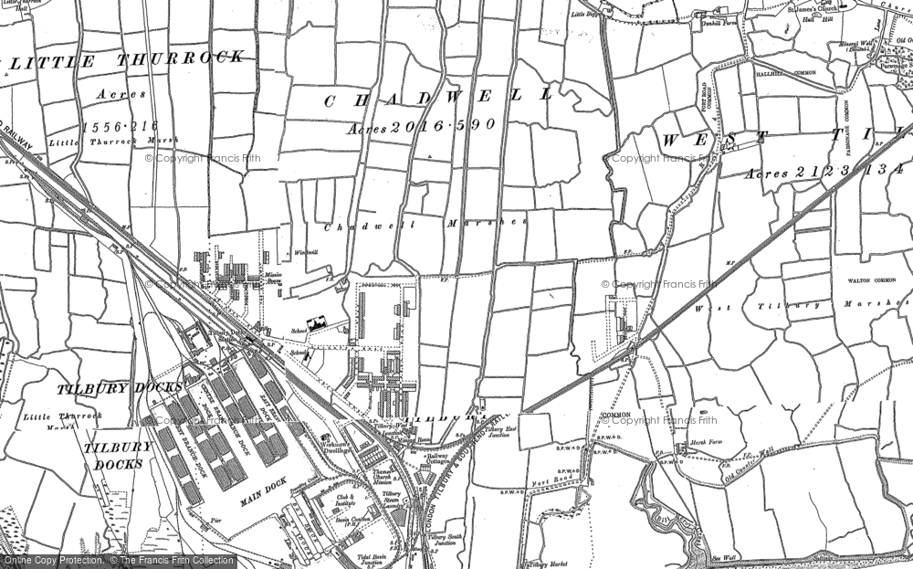Old Map of Tilbury, 1895 in 1895