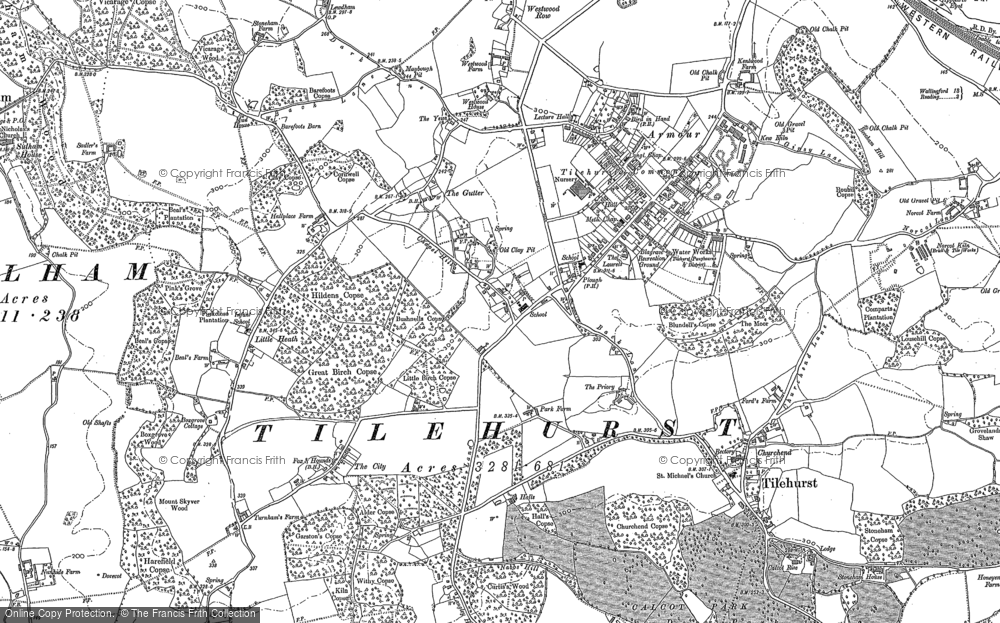 Old Map of Tilehurst, 1898 - 1910 in 1898
