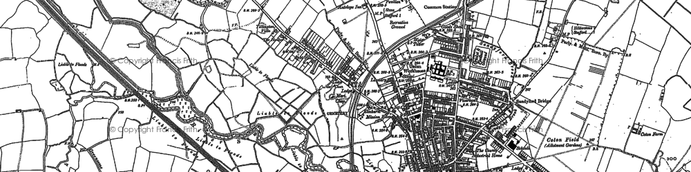 Old map of Trinity Fields in 1880