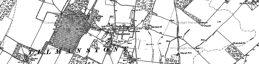 Old map of Tilmanstone in 1872