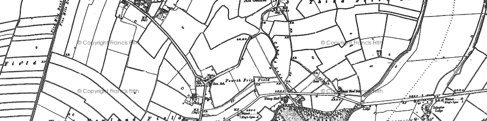 Old map of Tilney All Saints in 1886